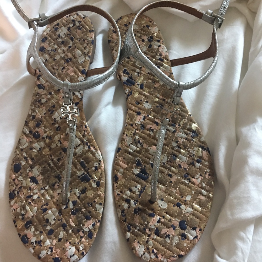 Tory Burch Quilted Marion Confetti Sandals